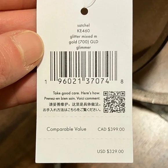 Kate Spade Glitter Glimmer Satchel Crossbody Bag in Gold NWT Holiday - Picture 10 of 10